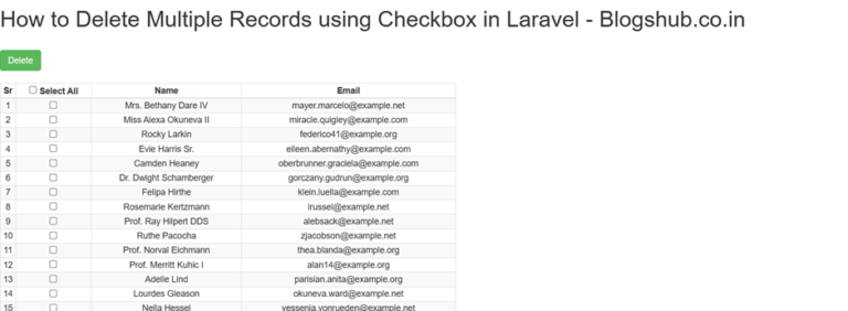 Delete Multiple Records In Laravel