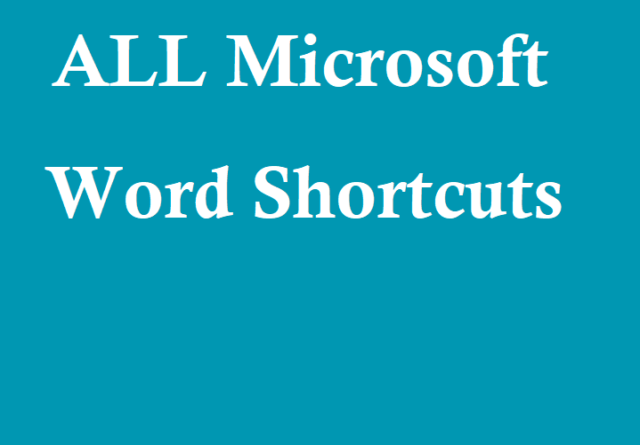 ms word shortcut keys